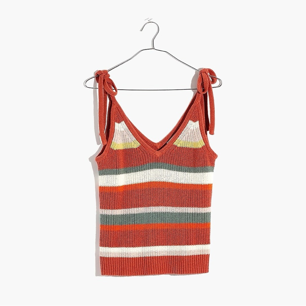 Madewell Striped Grandfield Tie-Strap Sweater Tank